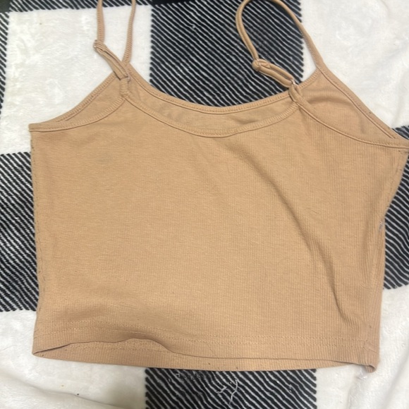 Shein Tan Spaghetti String Crop Top - Picture 2 of 3